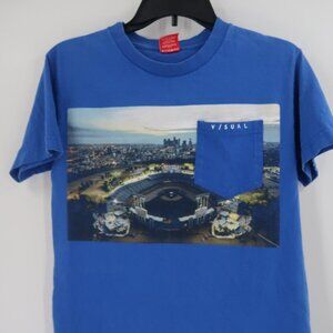 Visual Men's Small Blue Baseball Stadium T-Shirt